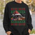 Cute Rottweiler Dog Lover Santa Hat Ugly Christmas Sweater Sweatshirt Gifts for Him