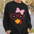 Cute Turkey Face Heart Sunglasses Thanksgiving Costume Sweatshirt Gifts for Him