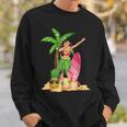 Dabbing Hawaiian Girl Summer Vacation Hawaii Pineapple Palm Sweatshirt Gifts for Him