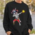 Dabbing Skeleton Pirate & Softball Ball Halloween Costume Sweatshirt Gifts for Him