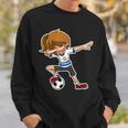 Dabbing Soccer Girl Uruguay Uruguayan Flag Jersey Sweatshirt Gifts for Him