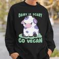 Dairy Is Scary Go Vegan Cow Lovers Hilarious Vegan Parody Sweatshirt Gifts for Him