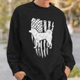 Dog Akita Silhoutte Of An Akita Dog With American Flag Background Sweatshirt Gifts for Him