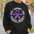 Domestic Violence Awareness Love Support Purple Ribbon Sweatshirt Gifts for Him