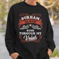 Durham Blood Runs Through My Veins Family Christmas Sweatshirt Gifts for Him
