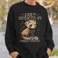 Easily Distracted By Marbled Polecats Cute European Mammal Sweatshirt Gifts for Him