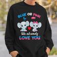 Elephant Baby Pink Or Blue We Already Love You Gender Reveal Sweatshirt Gifts for Him