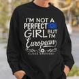European Union Flag Girl European Pride Souvenir Funny Sweatshirt Gifts for Him