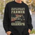 Farming Farmer Grandpa Vintage Tractor American Flag The Sweatshirt Gifts for Him
