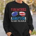 Fireworks Director Funny 4Th Of July Patriotic American Flag Sweatshirt Gifts for Him