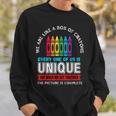 First Day Back To School We Are Like Box Of Crayons Teacher Sweatshirt Gifts for Him