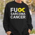 Fuck Sarcoma Cancer Awareness Yellow Ribbon Warrior Fighter Sweatshirt Gifts for Him