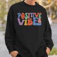Fun Retro Hippie Inspirational Happy Positive Vibes Sweatshirt Gifts for Him
