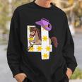 Funny 4Th Birthday Gift 4 Years Old Horse Cowgirl Girls Kids Sweatshirt Gifts for Him