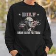 Funny 4Th Of July Dilf Damn I Love Freedom Usa Flag Men Gift For Mens Sweatshirt Gifts for Him