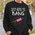 Funny 4Th Of July Fireworks Just Here To Bang American Flag 1 Sweatshirt Gifts for Him