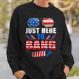 Funny 4Th Of July Im Just Here To Bang Usa Flag Sunglasses 1 Sweatshirt Gifts for Him