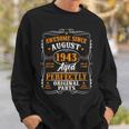 80 Years Old August 1943 Vintage 80Th Birthday Sweatshirt Gifts for Him