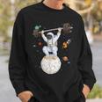 Funny Astronaut Space Weightlifting Fitness Gym Workout Men Sweatshirt Gifts for Him
