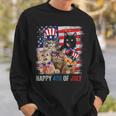 Funny Cats Happy 4Th Of July American Us Flag 4Th Of July Sweatshirt Gifts for Him