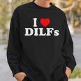I Love Dilfs I Heart Dilfs Red Heart Cool Sweatshirt Gifts for Him