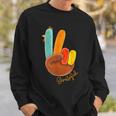 Peace Sign Turkey Hand Cool Thanksgiving Hippie Men Sweatshirt Gifts for Him