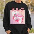 Funny Retro 90S Japanese Kawaii Strawberry Milk Shake Carton 90S Vintage Designs Funny Gifts Sweatshirt Gifts for Him
