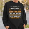 Never Underestimate Electrician Technician Engineer Sweatshirt Gifts for Him