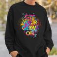 Get Your Glow On Party 80S 90S Retro Colors Glow Squad Party Sweatshirt Gifts for Him