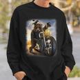 Grizzly Bear Riding Chopper Motorcycle Sweatshirt Gifts for Him