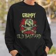 Grumpy Man Husband Grandpa Warning Grumpy Old Bastard Sweatshirt Gifts for Him