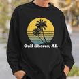 Gulf Shores Alabama Retro Vintage Palm Tree Beach Sweatshirt Gifts for Him