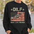 Gun American Flag Dilf Damn I Love Firearms Gift For Mens Sweatshirt Gifts for Him