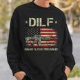 Gun American Flag Dilf - Damn I Love Firearms Sweatshirt Gifts for Him