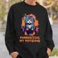 Gym Workout Or Fitness Gift Funny Cat In A Gym Sweatshirt Gifts for Him