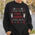 Hail Santa Heavy Metal Xmas Ugly Holiday Sweater Sweatshirt Gifts for Him