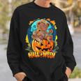 Halloween Special Scary Teddy Bear On Top Of Pumpkin Sweatshirt Gifts for Him