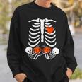 Halloween Twin Pregnant Skeleton Twins Baby Xray Rib Cage Sweatshirt Gifts for Him