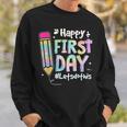 Happy First Day Lets Do This Welcome Back To School Tie Dye Sweatshirt Gifts for Him