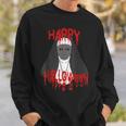 Happy Halloween Scary Nun Costume Cosplay Horror Gift Bloody Sweatshirt Gifts for Him