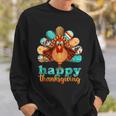 Happy Thanksgiving Turkey Day Leopard Holiday Sweatshirt Gifts for Him