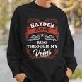 Hayden Blood Runs Through My Veins Family Christmas Sweatshirt Gifts for Him