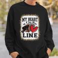 My Heart Is On The Line Offensive Lineman Football Leopard Sweatshirt Gifts for Him