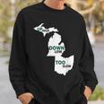 Up High Down Low Too Slow White & Green Sweatshirt Gifts for Him