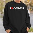 I Heart Corgis I Love Corgis Cute Red Heart Corgi Lover Sweatshirt Gifts for Him
