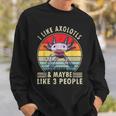 I Like Axolotls And Maybe Like 3 People Retro 90S Axolotl Sweatshirt Gifts for Him