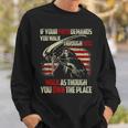 If Your Path Demands You Walk Through Hell Skeleton Usa Flag Usa Funny Gifts Sweatshirt Gifts for Him