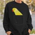 Indian Ringneck Parakeet Yellow Parrot Fake Pocket Sweatshirt Gifts for Him