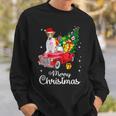 Jack Russell Terrier Ride Red Truck Christmas Pajama Sweatshirt Gifts for Him