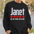 Janet Is In The House Retro Hearts First Name Love Janet Sweatshirt Gifts for Him